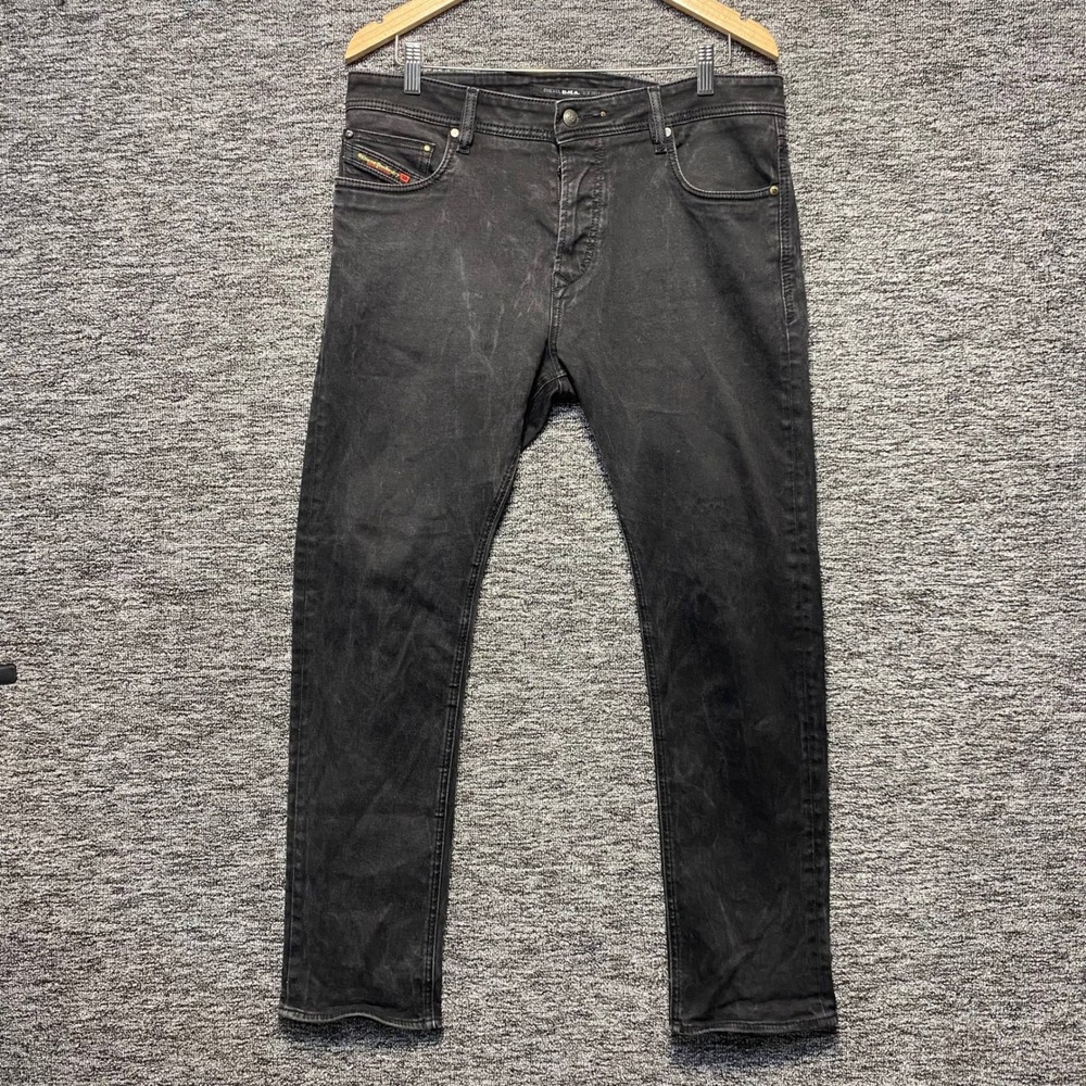 Diesel Jeans Mens 36 Made In Italy Washed Black Straight Leg Denim Pants